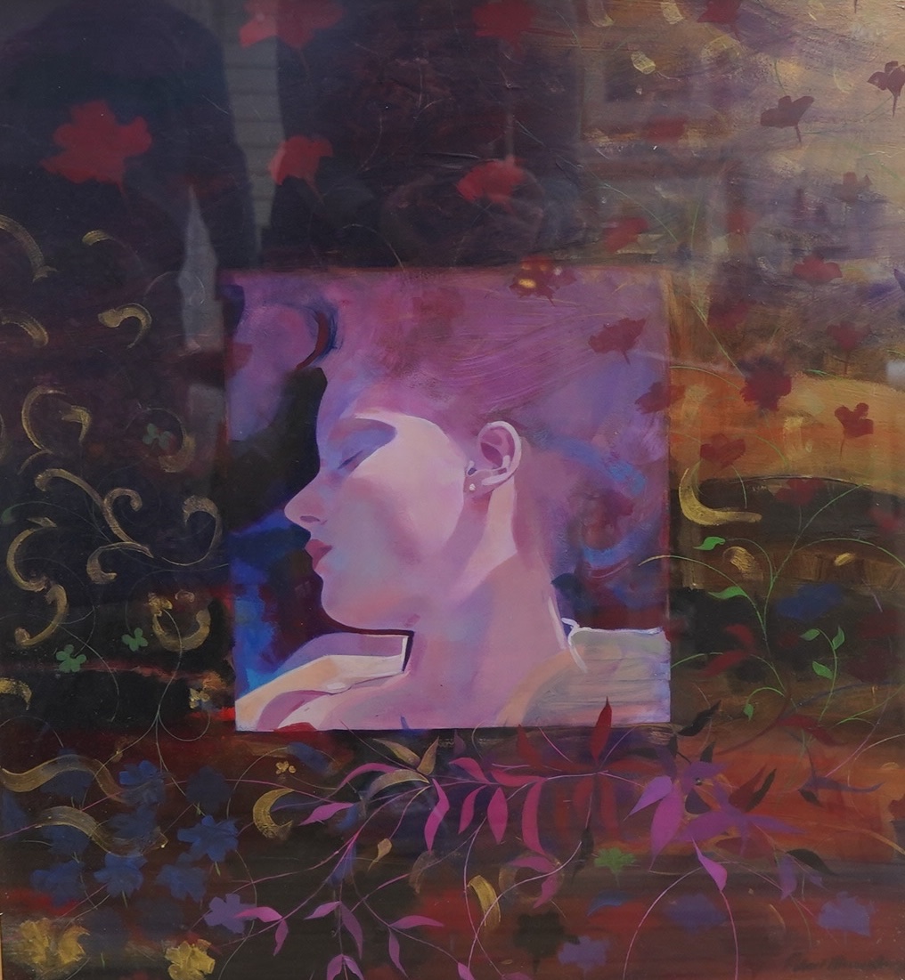 Paul Humphrey, Contemporary oil on board, Abstract composition, Study of a woman's head, signed, 64 x 57cm. Condition - good